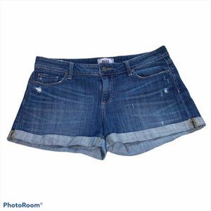 PAIGE Distressed Cuffed Denim Shorts, Size 29